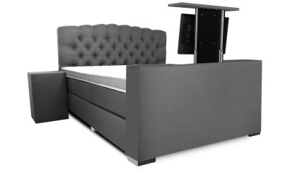 Bettkasten-Boxspringbett mit TV-Lift und LEDs - Lucaro Express