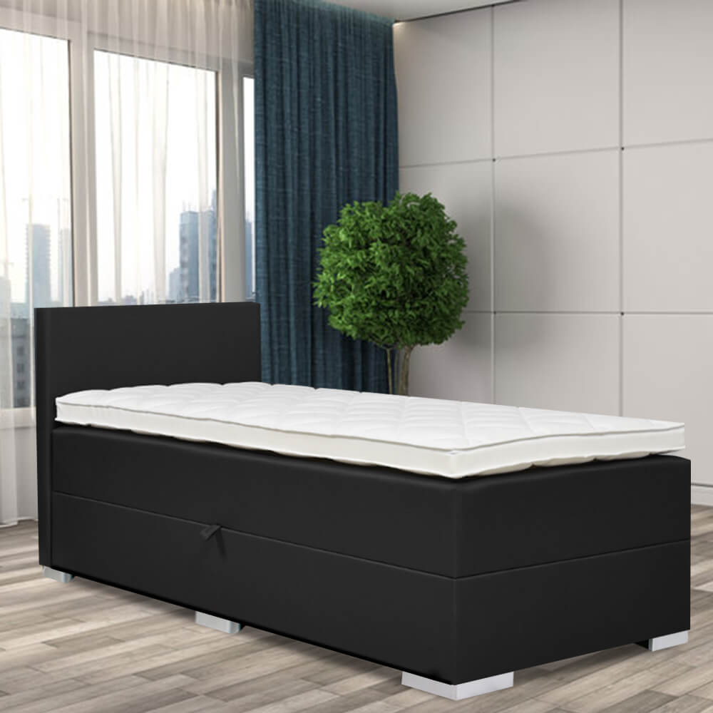 schijf lineair lineair 1-persoons boxspring met opbergruimte antraciet koopt u bij BoschBedding