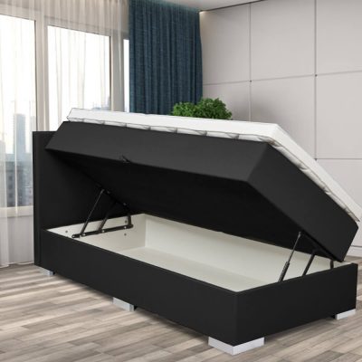 1 persoons boxspring met opbergruimte open